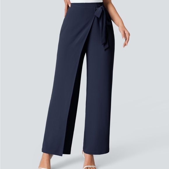 Halara Elegant Navy Women's Wrap Pants - Picture 1 of 1